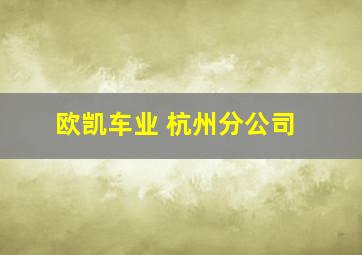 欧凯车业 杭州分公司